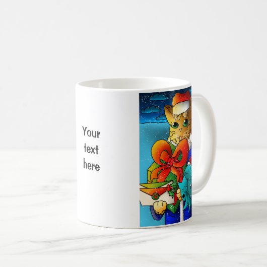 Kerstkat-gast Koffiemok (Voorkant rechts)