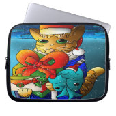 Kerstkat-gast Laptop Sleeve (Voorkant)
