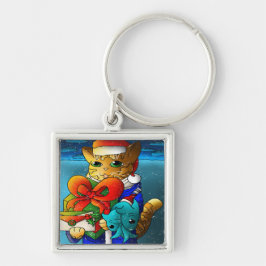 Kerstkat-gast Sleutelhanger