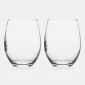 Kerstkat Gewikkeld in Kleurrijke Lichtjes Wijnglas Zonder Voet (Links)