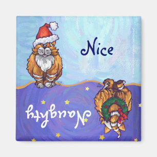 Kerstkat Ginger Magneet