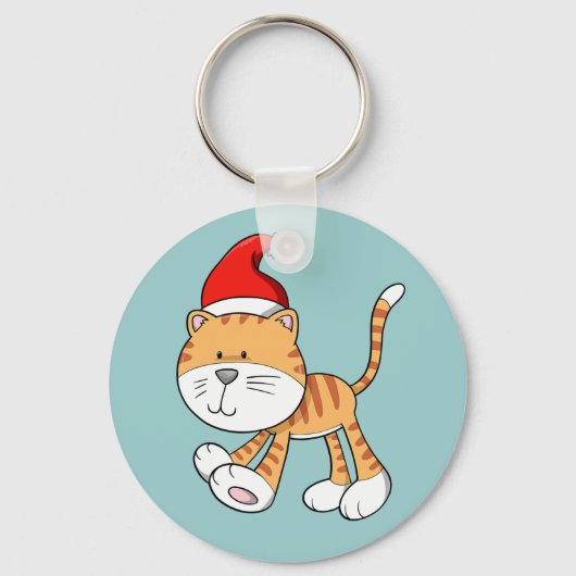 KerstKat "Gizmo" Button Sleutelhanger (Voorkant)