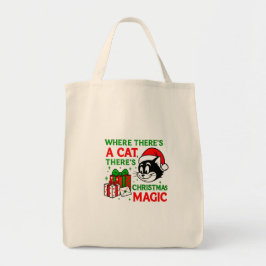 Kerstkat handige vakantietas voor kattenliefhebber tote bag