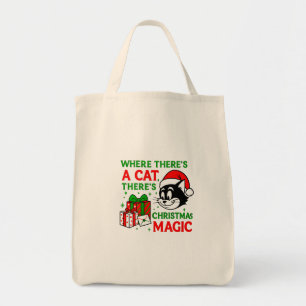 Kerstkat handige vakantietas voor kattenliefhebber tote bag