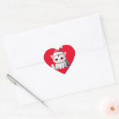 kerstkat hart sticker (Envelop)