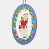 KerstKat Helper Keramisch Ornament (Links)
