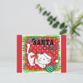 Kerstkat hier komt uit de kerstklauw briefkaart (Staand voorkant)