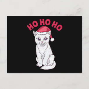 Kerstkat Ho Ho Ho Briefkaart