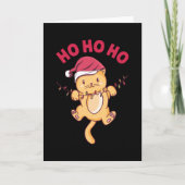 Kerstkat Ho Ho Ho Kaart (Voorkant)