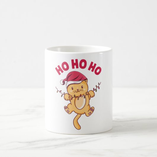 Kerstkat Ho Ho Ho Koffiemok (Center)