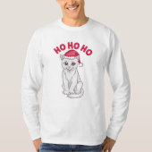 Kerstkat Ho Ho Ho T-shirt (Voorkant)