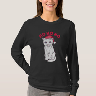 Kerstkat Ho Ho Ho T-shirt