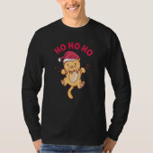 Kerstkat Ho Ho Ho T-shirt (Voorkant)