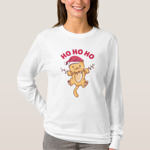 Kerstkat Ho Ho Ho T-shirt