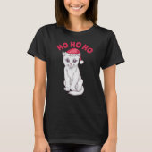 Kerstkat Ho Ho Ho T-shirt (Voorkant)