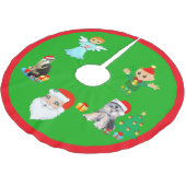 Kerstkat, Hond, Engel, Elf & Kerstman Kerstboom Rok (Gekanteld)