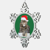 kerstkat Humbug Pewter Snowflake Ornament (Rechts)