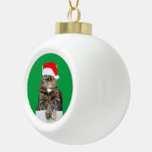 kerstkat Humbug Photo Ceramic Ball Ornaming Keramische Bal Ornament (Rechts)