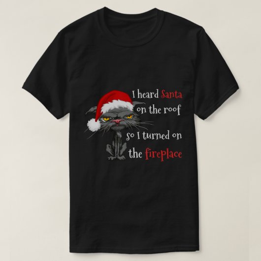 Kerstkat - Humor tegen kerstmis met kerstcadeau T-shirt (Design voorkant)
