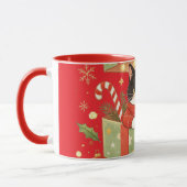 Kerstkat in cadeaudoos Kerstmug Mok (Links)