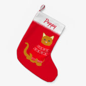 Kerstkat in de feestelijke rode jumper kleine kerstsok (Voorkant (Hangend))