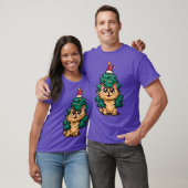 Kerstkat in de kerstboom vintage t-shirt (Unisex)