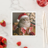 Kerstkat in een doos servet (Insitu)