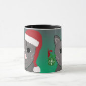 Kerstkat in een Rode Kerstman Hoed Mok (Midden)