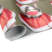 Kerstkat in het gezichtsmasker cadeaupapier (Rol Hoek)