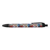 Kerstkat in kerstmuts zwarte inkt pen (Bovenkant)