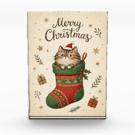 Kerstkat in Kous Fotoblokken