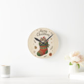 Kerstkat in Kous Ronde Klok (Huis)