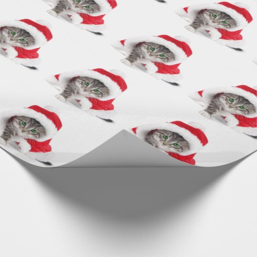 KerstKat in Pet met kerstcadeautjes Cadeaupapier (Hoek)