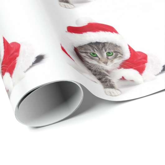 KerstKat in Pet met kerstcadeautjes Cadeaupapier (Rol Hoek)