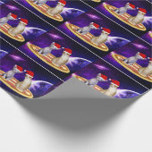 KERSTKAT IN RUIMTE PIZZA INP AKPAPIER CADEAUPAPIER (Hoek)
