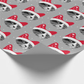 Kerstkat in Santa Hat Cadeaupapier (Hoek)