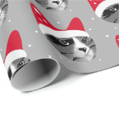 Kerstkat in Santa Hat Cadeaupapier (Rol Hoek)
