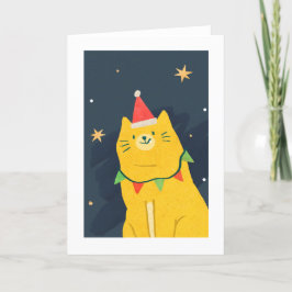 KERSTKAT IN Santa muts Vouwbare Kerstkaart Feestdagen Kaart