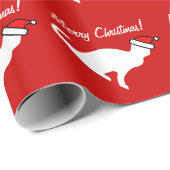 Kerstkat inpakpapier | witte kat (Rol Hoek)