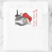 Kerstkat - Je moet niet mokken! Rechthoekige Sticker (Tas)