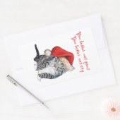 Kerstkat - Je moet niet mokken! Rechthoekige Sticker (Envelop)