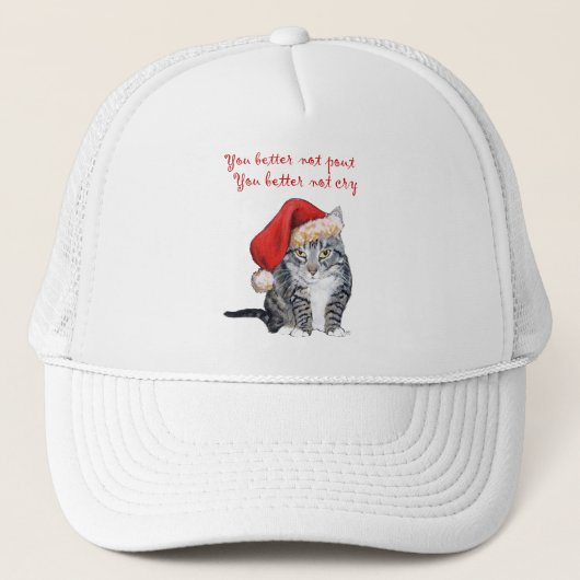 Kerstkat - Je moet niet mokken! Trucker Pet (Voorkant)