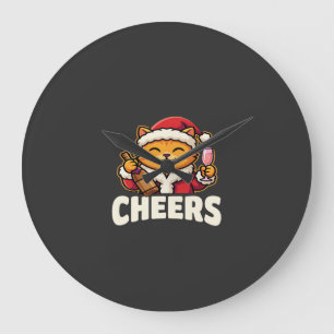 Kerstkat juicht over drankgebruik tijdens de feest grote klok