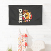 Kerstkat juicht over drankgebruik tijdens de feest spandoek (Insitu)