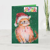 Kerstkat Kaart (Voorkant)