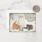 kerstkat-Kaart Notitiekaartje (Voorkant / Achterkant in situ)