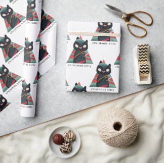 kerstkat Kat wrapper Cadeaupapier