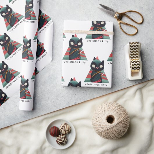 kerstkat Kat wrapper Cadeaupapier (Crafts)