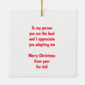 Kerstkat/kattenbroodfeestdag Keramisch Ornament (Achterkant)