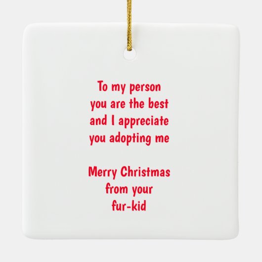 Kerstkat/kattenbroodfeestdag Keramisch Ornament (Achterkant)